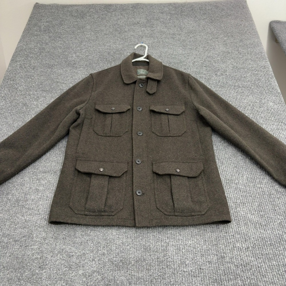 J Crew Irvine Jacket Mens M Brown Wool Blend Button Front Field Utility Heritage